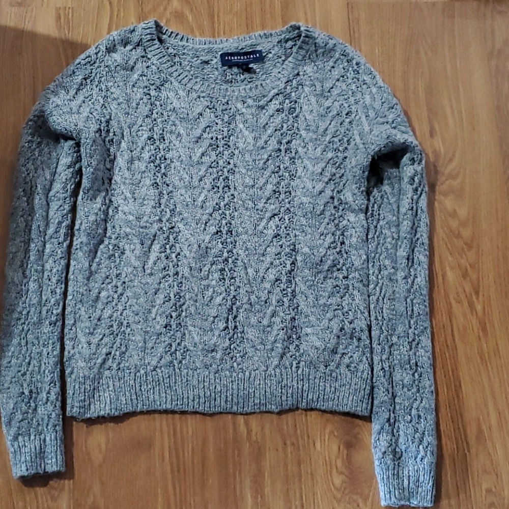 Gray knit sweater